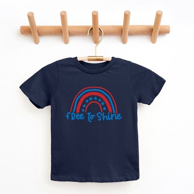 The Juniper Shop Free To Shine Rainbow Toddler Short Sleeve Tee