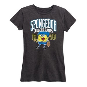 Women's - SpongeBob SquarePants - SpongeBob Slugger Pants Short Sleeve Graphic T-Shirt - 1 of 4