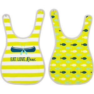 Pavilion Gift Company - Canoes and Fish - Reversible Bib 6 Months - 3 Years - Bibs - 1 of 4