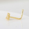Jewelry Avalanche 20G 14K Yellow Gold Butterfly L-Shape Nose Ring Stud - 4 of 4