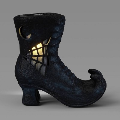 8.5" Small Witches Boot Blow Mold Planter Halloween Decorative Prop Black - Hyde and EEK! Boutique™