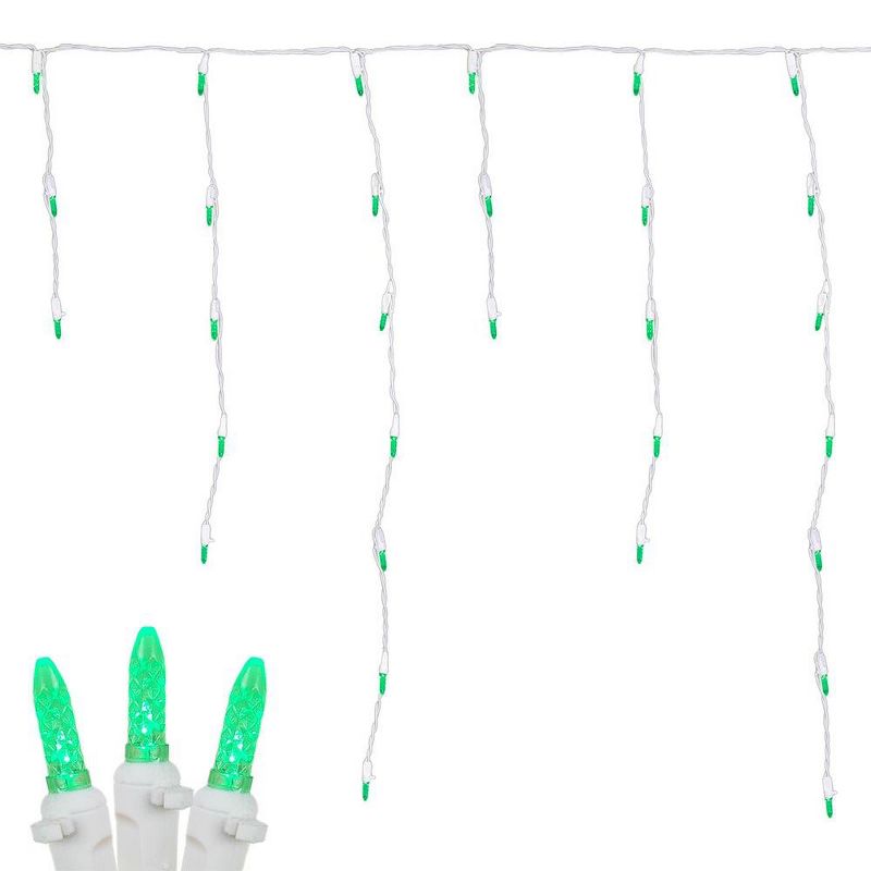 Novelty Lights M5 LED Icicle Lights on White Wire 150 Bulbs, 1 of 7