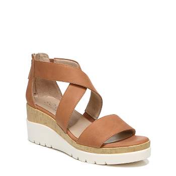 SOUL Naturalizer Womens Goodtimes Strappy Wedge Casual Sandals Toffee Brown 5 M