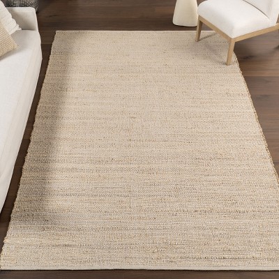 Elfriede Natural Handwoven Jute & Cotton Runner Rug, 2' 6" x 12'