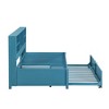 PAGED Twin Size Upholstered Daybed Wooden Bed Frame with Cat Ears Shaped Headboard for Bedroom and Living - 4 of 4