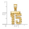 Black Bow Jewelry 14k Yellow Gold, Varsity Collection, Small D/C Pendant Number 15 - 3 of 4