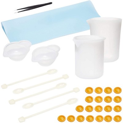 Bright Creations 31 Piece Resin Jewelry Making Kit with Measuring Cup, Mixing Spoons, Tweezers
