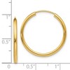 Black Bow Jewelry 2mm x 26mm 14k Yellow Gold Polished Round Endless Hoop Earrings - 4 of 4
