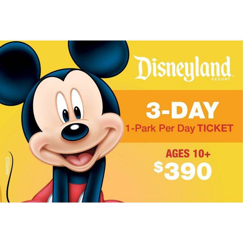 Disneyland 3 Day 1 Park per Day Ticket $390 (Ages 10+), 1 of 2