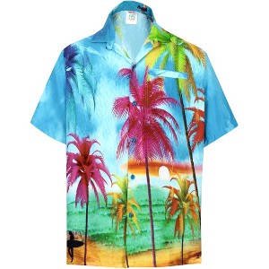 HAPPY BAY Mens Hawaiian Shirts Short Sleeve Button Down Shirt Men's Casual Shirts Holiday Tropical Beach Summer Party Shirts for Men Funny - 1 of 4