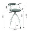 Resenkos Counter Bar Stools, Counter Stool,Swivel Counter Height Bar Stool, Set of 2 with Metal Frame, Modern Design Bar Chairs,Blue - 4 of 4