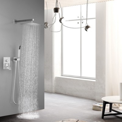 LOVMOR 10 inch Shower Head Bathroom Luxury Rain Mixer Shower Complete Combo Set Wall Mounted