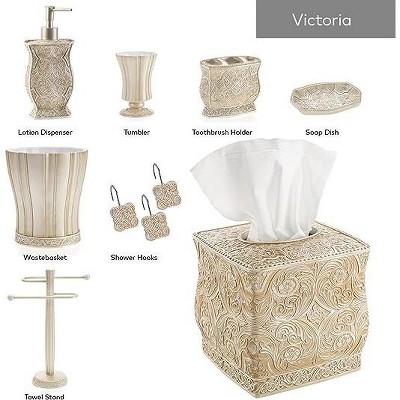 Victoria Beige Ornate Resin Soap Dish