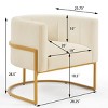 Upholstered Velvet Accent Chair with Golden Metal Stand,Mid-Century Living Room Leisure Chair with Curve Backrest-Cuddlewood - 2 of 4