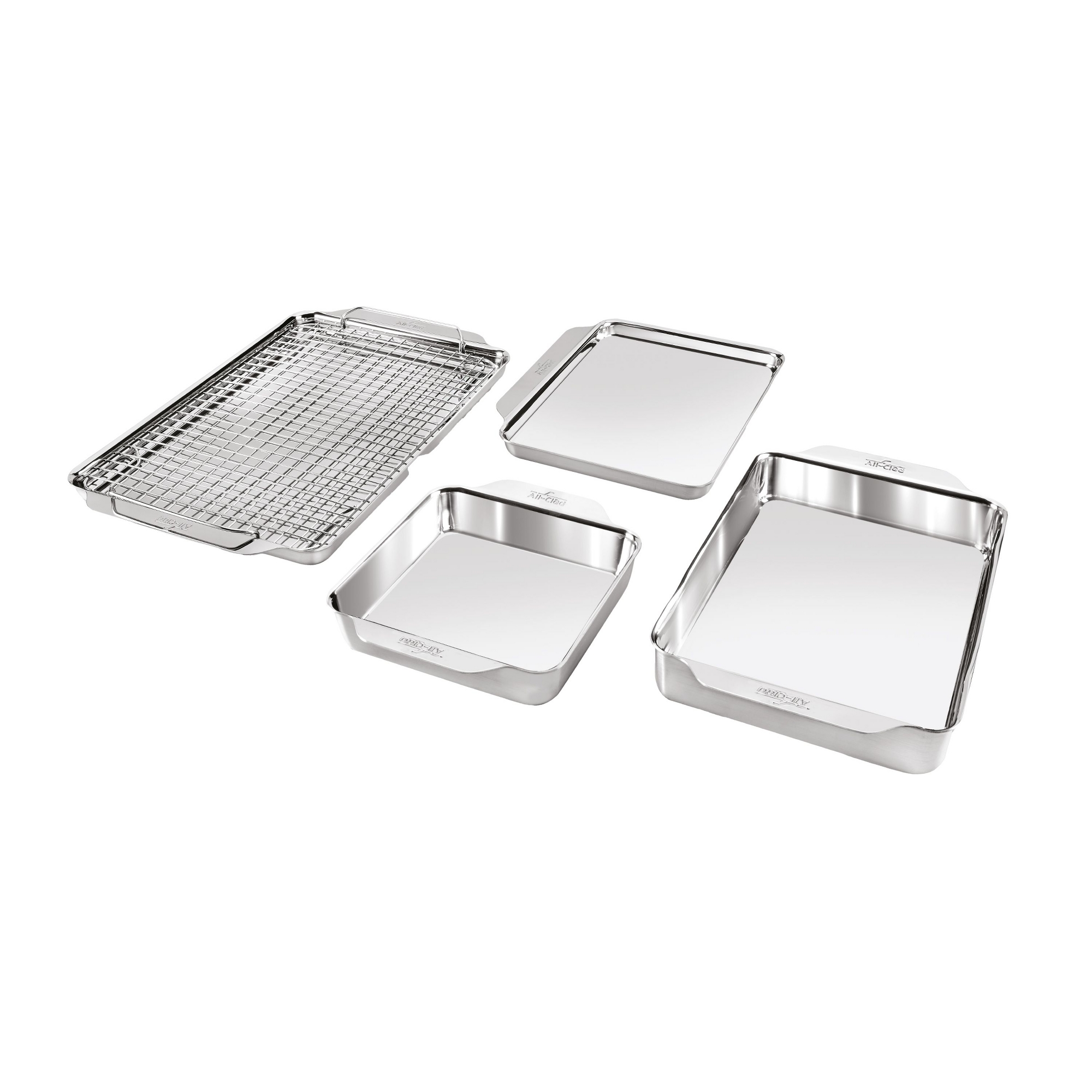 All-Clad 5pc Stainless Steel Bakeware Set, Tri-Ply, Silver