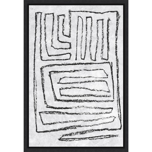 Amanti Art Black and White Runes II by Jennifer Goldberger Canvas Wall Art Print Framed 16 x 23-in. - image 1 of 4