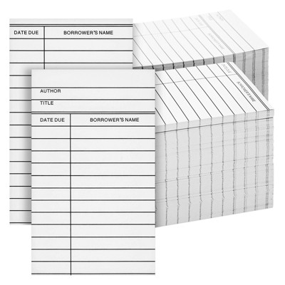 Best Paper Greetings 500 Pack Library Checkout Cards, Due Date Book Cards for Record Keeping Supplies, White, 3 x 5 In