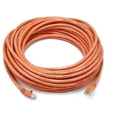 Monoprice Cat5e Ethernet Patch Cable - 50 Feet - Orange | Network Internet Cord - RJ45, Stranded, 350Mhz, UTP, Pure Bare Copper Wire, 24AWG