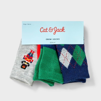 Toddler 3pk Nutcracker Argyle Crew Socks - Cat & Jack - image 2