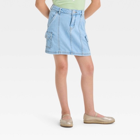 High waisted hotsell jean skirt girl