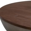 HomeRoots 48" Brown And Gray Solid Wood And Concrete Round Coffee Table - 4 of 4