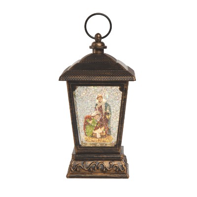 Transpac Plastic Light Up Sparkling Nativity Lantern - Festive Christmas Decorative Object for Holiday Cheer