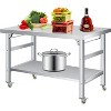 Stainless Steel Folding Table - 920LB Capacity, Adjustable Shelf & Locking Casters, Commercial Worktable for Kitchen/Restaurant - 4 of 4