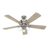 Hunter Fans 52" Crestfield Lighted Ceiling Fan Brushed Nickel Natural Wood/Bleached Grey Pine Finish - 4 of 4
