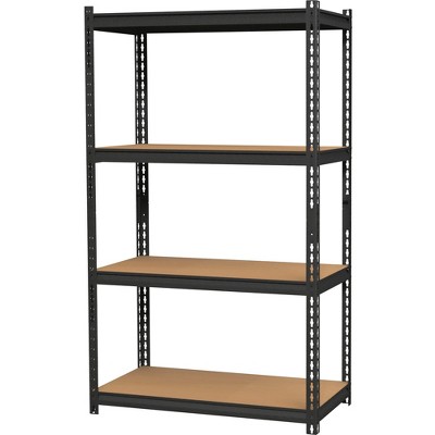 Lorell Shelving 4-Shelf Steel 2300 lb Cap 36"x18"x60" Black 59696