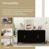 CAVINAS Modern Entryway Sideboard Cabinet with Vertical Wavy Slatted Doors,Wooden Buffet Cabinet with Storage for Kitchen,Dining Room - 2 of 4