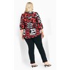 Avenue Women's Plus Size Meila Zip Print Top - 3 of 4