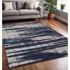 HomeRoots 5' X 8' Ivory and Blue Abstract Power Loom Distressed Non Skid Area Rug - 2 of 3