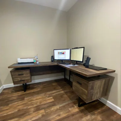 user image by NPalm, Monarch Specialties Left or Right Facing L Shaped 70-Inch Modern Home Office Corner Computer Study Writing Desk with Drawers