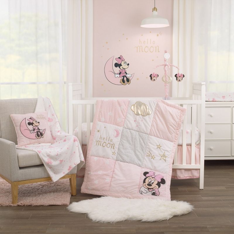 Disney Minnie Mouse Twinkle Twinkle Minnie Pink and White Super Soft Baby Blanket, 5 of 6