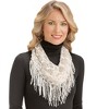 Collections Etc Soft Crochet Knit Infinity Scarf with Tassel Fringe - Dress Up Any Outfit With This Warm Accent - 2 of 3