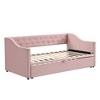 NicBex Twin Size Daybed with Trundle Upholstered Day Bed Frame 81.9" Daybed with Adjustable Trundle for Living Room - 4 of 4
