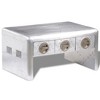 vidaXL Aviator Aluminum Coffee Table with Three Drawers, Vintage Aircraft Airman Style, Solid Wood Frame for Living Room, Silver - 2 of 4