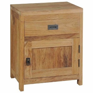 vidaXL Bedside Cabinet Solid Teak 15.7"x11.8"x19.7" - 1 of 4