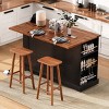 YOOCOZZ Farmhouse Wood Kitchen Cart with Socket, Hidden Wheels, Storage Racks and Drawers - 2 of 4