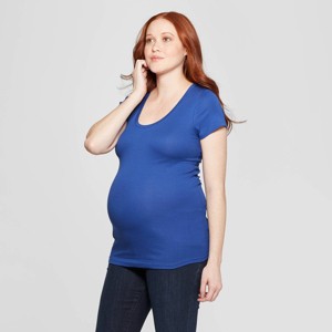 Maternity Short Sleeve Scoop Neck T-Shirt - Isabel Maternity by Ingrid & Isabel Extreme Blue XS, Women