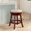 NicBex Dining Chairs Set of 2 Upholstered Chair Backless Round Seat Counter Stools, Fabric Accent for Kitchen, Bedroom, Tan - 2 of 4