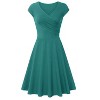 Women's Solid And Print V-neck Skater Dress - 2 of 3