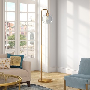 Hudson and Canal Arc Floor Lamp with Round Glass Shade - 1 of 4