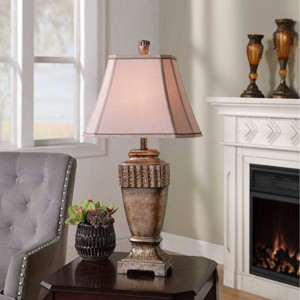 Conway Table Lamp: Vintage Gold Urn Body, Beige Shade, No Assembly - StyleCraft - 1 of 4
