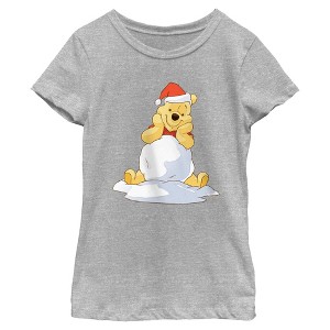 Girls Winnie the Pooh Adorable Christmas Snowball T Shirt - 1 of 4