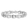 Black Bow Jewelry Black & White Diamond 9mm X Heart Sterling Silver Bracelet, 7.5 Inch - 3 of 4