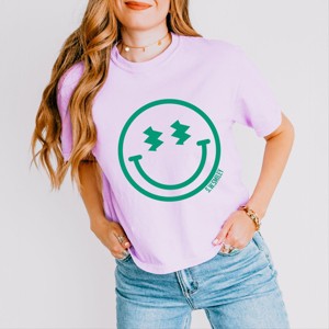 Simply Sage Market S.W.Smiley Smiley Face Outline Puff Print Boxy Crop Top - 1 of 4