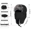 mysuntown Winter Hats for Women Men Trapper Ushanka Hat with Ear Flaps Warm Russian Bomber Hats for Cold Weather - 4 of 4