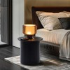 LuxenHome Black Finish Fluted Fir and MDF Wood Accent Round Table - 3 of 4