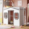 Whisen Elegant Design Twin Size House Loft Bed With Ladder - 2 of 4